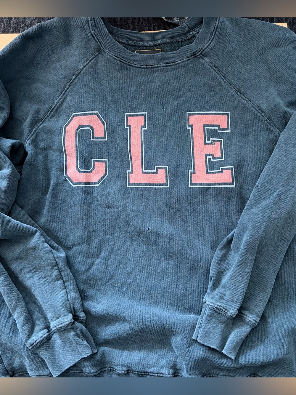 Retro Brand “CLE" Crewneck Faded Black Sweatshirt, Size XS, EUC